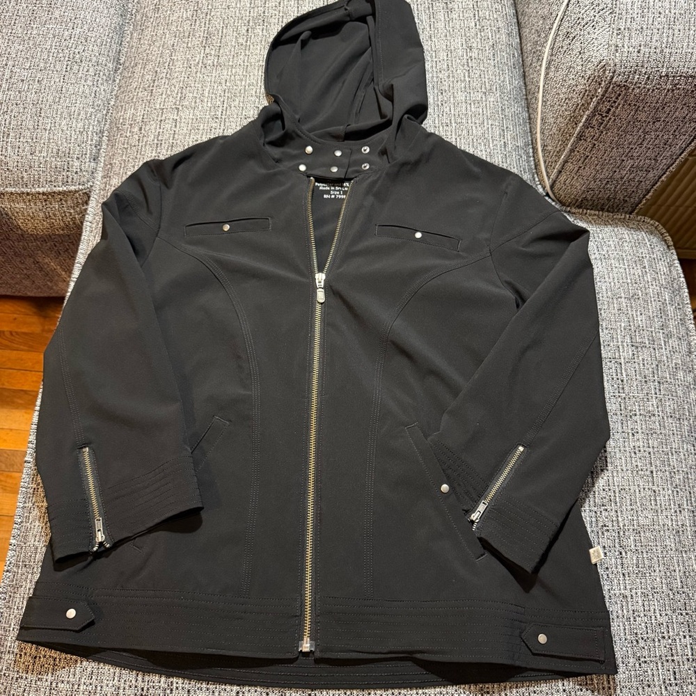 Zenergy by Chicos Black Jacket with Hood